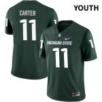 Youth Michigan State Spartans NCAA #11 Quavian Carter Green NIL 2022 Authentic Nike Stitched College Football Jersey QV32T74AU